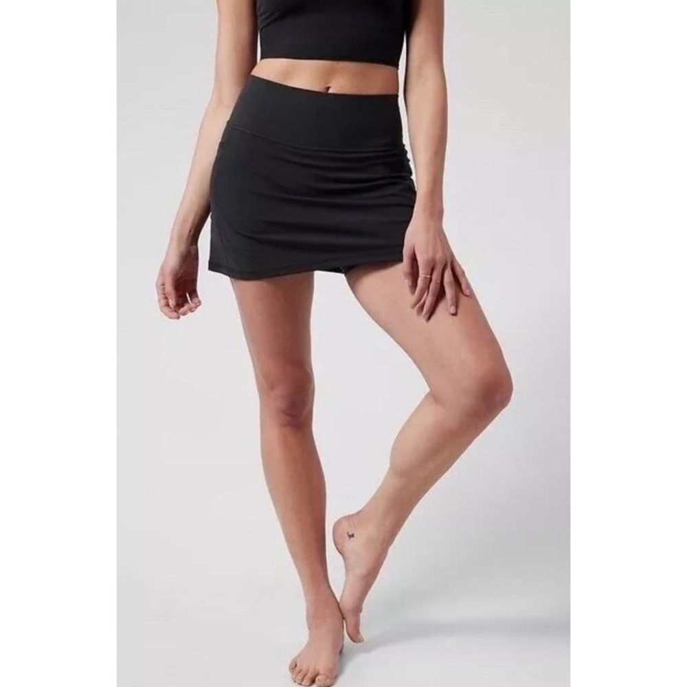 Athleta Salutation Stash Pocket 14.5"‎ Skort Tennis Golf Black Large #798646 NEW